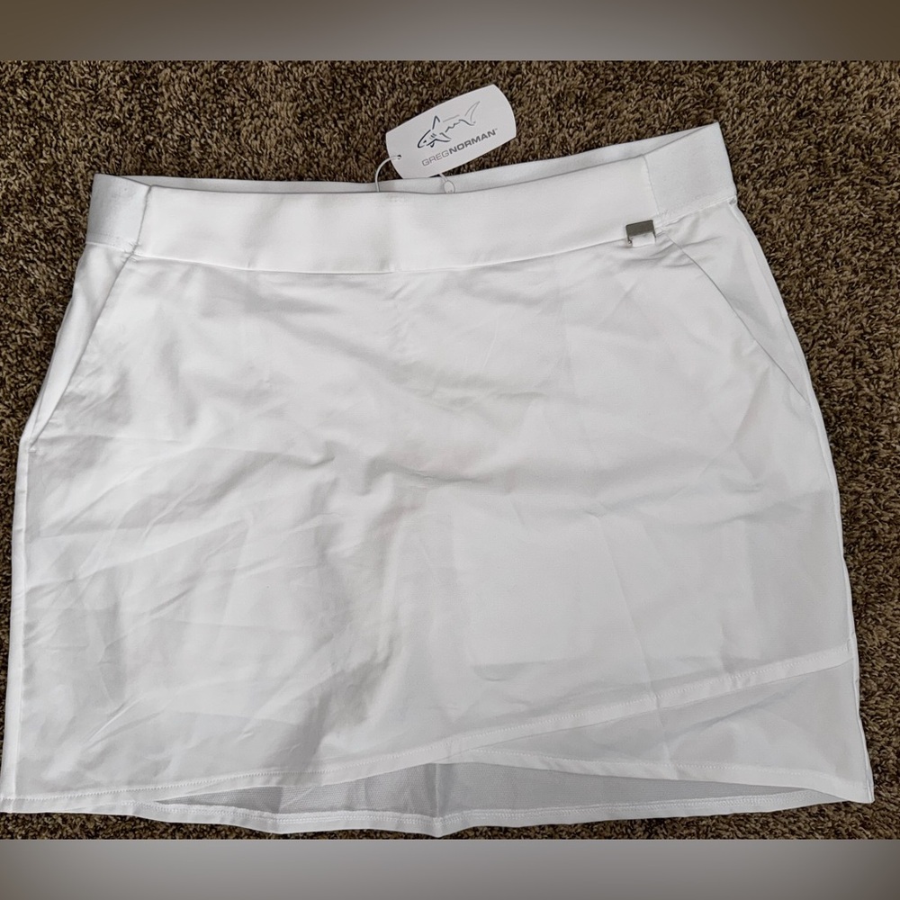 Greg Norman Collection Crisp White Golf/ Tennis Skort